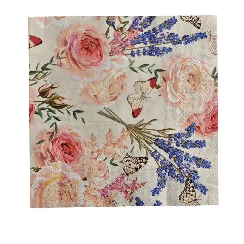 Colorful Floral Square Paper Napkins - 20PC