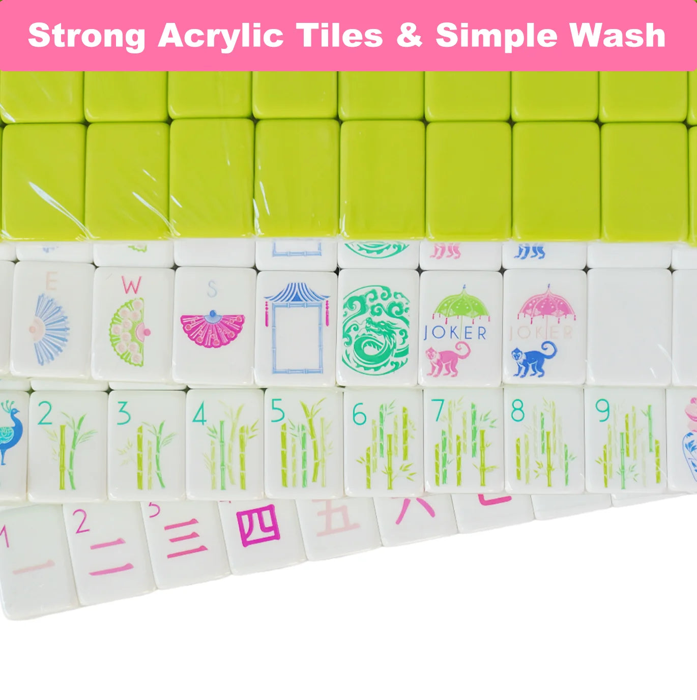4-Layer Green Acrylic American Mahjong 160 Tiles