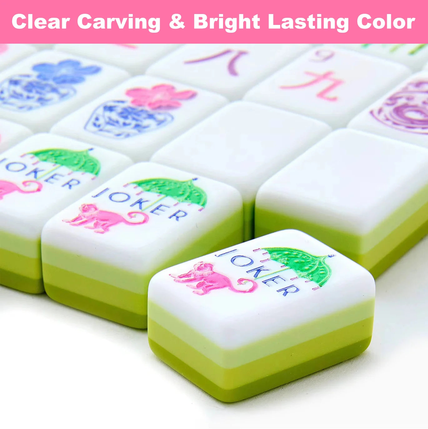 4-Layer Green Acrylic American Mahjong 160 Tiles