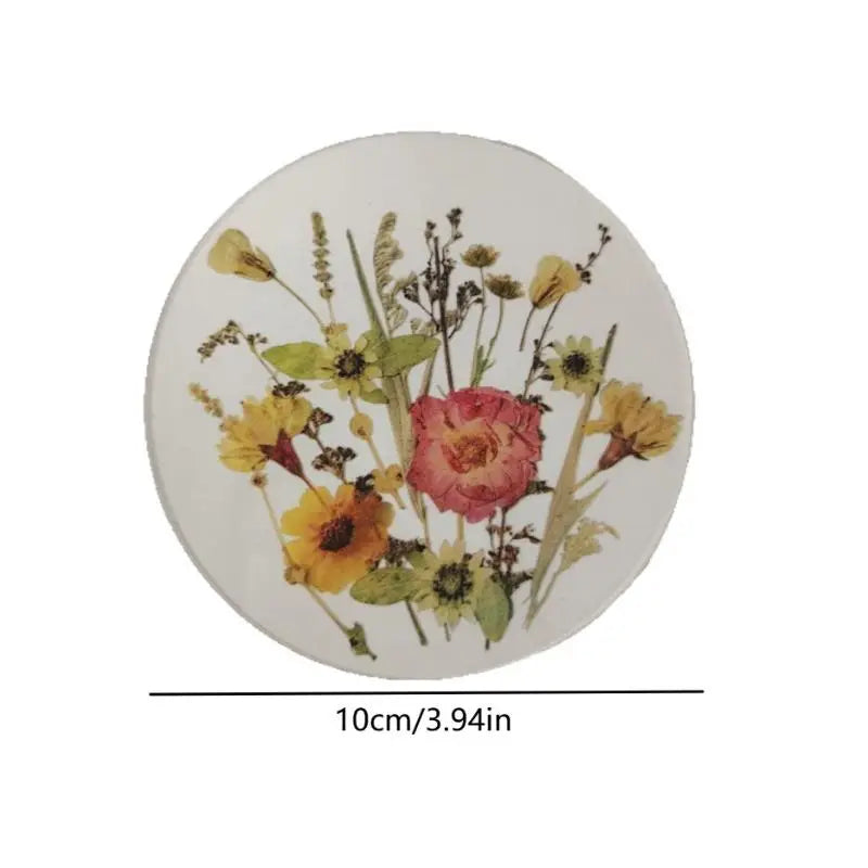 Pressed Flower Resin Coasters Set-4pcs, Individual Colors
