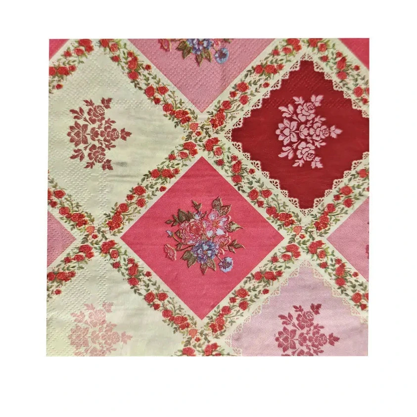 Colorful Floral Square Paper Napkins - 20PC