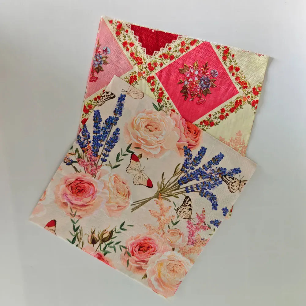 Colorful Floral Square Paper Napkins - 20PC